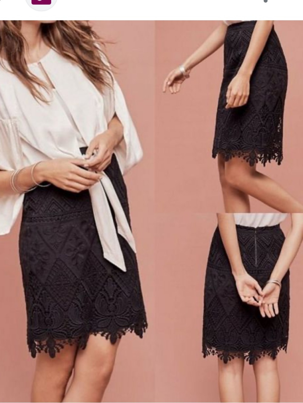 Vintage Anthropologie Garden Lace Skirt